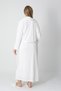 Ecru Shawl Collar Jacquard Full Length Winter Long Sleeve Special Design Maternity Nightgown Nightdress Set of 2 - 9