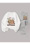 Girls/Boys Bottom and Top Avocado Cute Capybara Printed Tracksuit Set