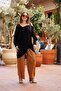 Black Color Crossed Bat Sleeve Stylish Special Design Bohemian Blouse - 5