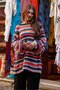 Pink Color Crew Neck Stripe Detailed Sweater - 4