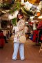 Cream Color Sequin Detailed Tasseled Ethnic Patterned Bohemian Long Jacket - 4