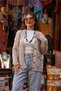Cream Color Button Detailed Floral Embroidered Cardigan