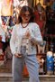 White Color Button Detailed Floral Embroidered Cardigan
