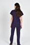 Navy Blue Unisex Stretch Fabric Scrubs Doctor and Nurse Uniform Set Hospital Uniform - 4
