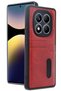 Mtxdpn Xiaomi Redmi Note 14 Pro 5g Case Sara Leather Case with Business Card Holder (115532) - Red