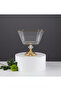 Paşabahçe Metal Footed Glass Large Size Salad-Serving - Presentation Bowl with Gold Details