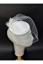 Bridal Elegant Fascinator Hat Chiffon Floral Feather Detailed Veiled Wedding Accessory - 3