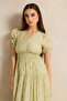 Women Green Sleeveless Embellished Dress - 2