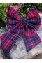 Red Plaid Automatic Clip Crepe Fabric Buckle - 2