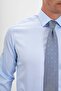 Iron-Free 100% Cotton Non Iron Classic Collar Dark Blue Satin Men's Shirt - 7