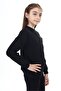 Black Girls' Crew Neck Buttoned Knitted Cardigan - 2 Thread - 3
