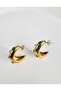 Steel Zircon Stone Half Hoop Earrings 3 cm - 4