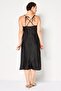 Women Textured Slip Maxi Dress, Black - 3