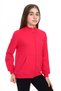 Fuchsia Girl's Mock Neck Zippered Pocket Low Shoulder Embroidery Printed Knitted Cardigan - 4