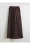 Xside Brown Elastic Waist Printed Women's Thick Sweatpants - 5