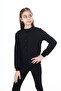 Black Girls' Crew Neck Buttoned Knitted Cardigan - 2 Thread - 2