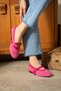 Milan Fuchia Calf Suede Ballerina Shoes - 2