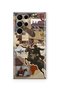Samsung Galaxy S25 Ultra Compatible Cowboy Western Collage Pattern Transparent Phone Case
