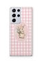 Samsung Galaxy S21 Ultra Compatible Floral Rabbit Pattern Transparent Phone Case