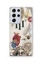 Samsung Galaxy S21 Ultra Compatible Astro Symbolic Collage and 111 Energy Pattern Transparent Phone Case