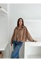Oversized Suede Fabric Jacket with Epaulet Detail - 5