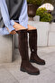 Giselle Women's Brown Real Suede over the Knee Boots - 3