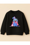 Kpop Demon Hunters Huntrix Zoey Rumi Mira Printed Oversize Unlined Long Sleeve Girls' Sweatshirt