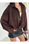 Oversized Suede Jacket with Epaulet Detail