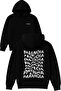 Paranoia Paranoia Design Printed Oversized Black Hooded Sweatshirt