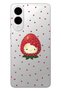 Samsung Galaxy S25 Edge Compatible Strawberry Hello Kitty Patterned Transparent Phone Case