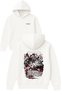 Monster Metalica Design Printed Oversized White Hooded Sweatshirt