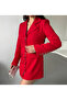 Women's Snap Detail Long Jacket Red - 4