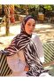 شال حرير ميديني أسود وأبيض - 3