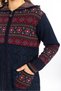 New Model Ethnic Pattern Hooded and Zippered Women's Cardigan 2308 - 6