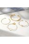 Gold Color 4-Piece Women's Bracelet Set – Elegant Heart and Hoop Design Combination Jewelry 0336 - 3