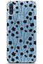 Samsung Galaxy A11 / M11 Compatible Black Floral Pattern Transparent Phone Case