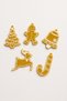 New Year Tree Ornament Set 5 Pieces Gold-White Decorative Ornaments Christmas Decor Christmas - 4