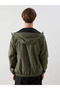 Xside Khaki Standard Mold Hooded Men's Raincoat - 4