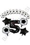 İstoç Football Ball Star Foil Black Number Printed Balloon Set Age 5