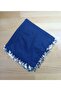Leaf Sequin Navy Blue Headscarf Writing Scarf Prayer Cloth - 2