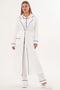 Women's Bathrobe Long-Sleeved Button-Down 3-Piece Pajama Set %65 Cotton %35 Viscose