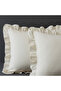 100% Cotton Raw Linen Ruffled Pillowcase Set of 2 – 50X70 cm Natural Weaving - 2