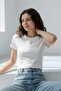 Unisex Plain 100% Cotton Crew Neck White Basic T-Shirt - 2
