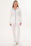 Women's Long Sleeve Shirt Collar Dressing Gown+Nightgown+Pajamas 4-Piece Set 65% Cotton 35% Viscose - 3