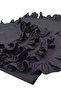 Ruffled Black Placemat and Runner Set, 100% Cotton Black 4+1 American Table Setting Set, Ruffled Presentation Set - 4