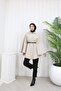 Women's Cashmere Poncho with Belt Detail - 3