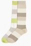 2 Pieces of Striped and Colored Knee-Length Socks