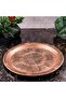 Dmt Gaziantep Copper 25 cm Ottoman Handcrafted Presentation Rustic Tray Henna Tray 25 cm - 3