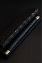 Stylish Magnetic Steel Clip Blue & Black Mesh Design Men's Leather Bracelet - 4