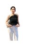 Black tube Fashion thessa basic cotton linen sexy uneven summer daily casual tube top